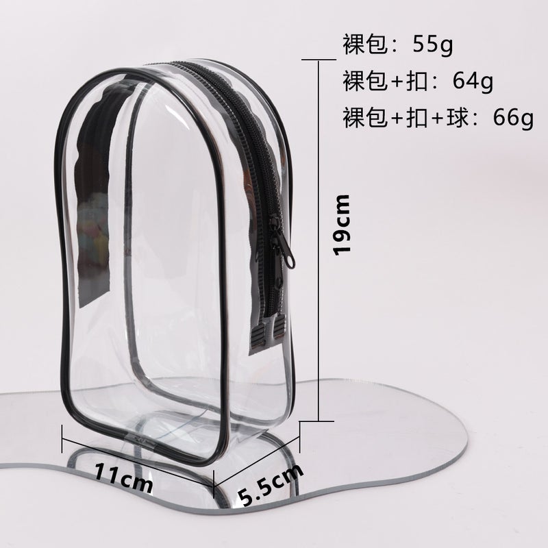 19Cm Outing Baby Walking Bag Pvc Thickeneded Dustproof Storage Bag School Bag Hanging Bag Transparent Waterproof Doll Bag Doll Bag - Image 3